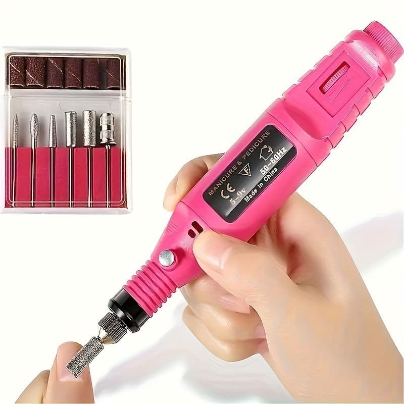 Lixadeira de Unhas Elétrica com Broca e Motor Bivolt para Manicure e Pedicure