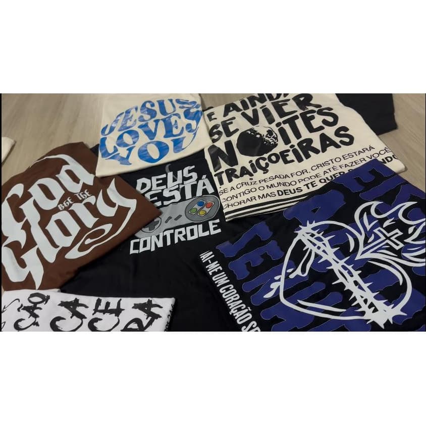 Kit 6 Camisetas Streetwear Cristã 100% Algodão Varios Modelos  Camisas Tamanho M Oversized Jesus