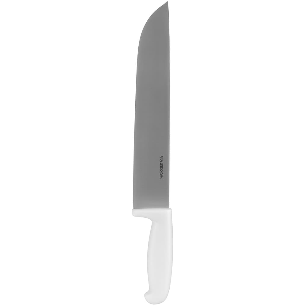 Faca Profissional Cozinha E Açougue 12 Polegadas Inox Cabo Branco Antibacteriano