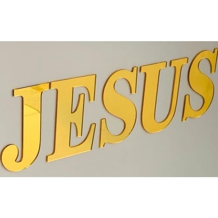 Palavra Decorativa Jesus em Acrílico Espelhado
