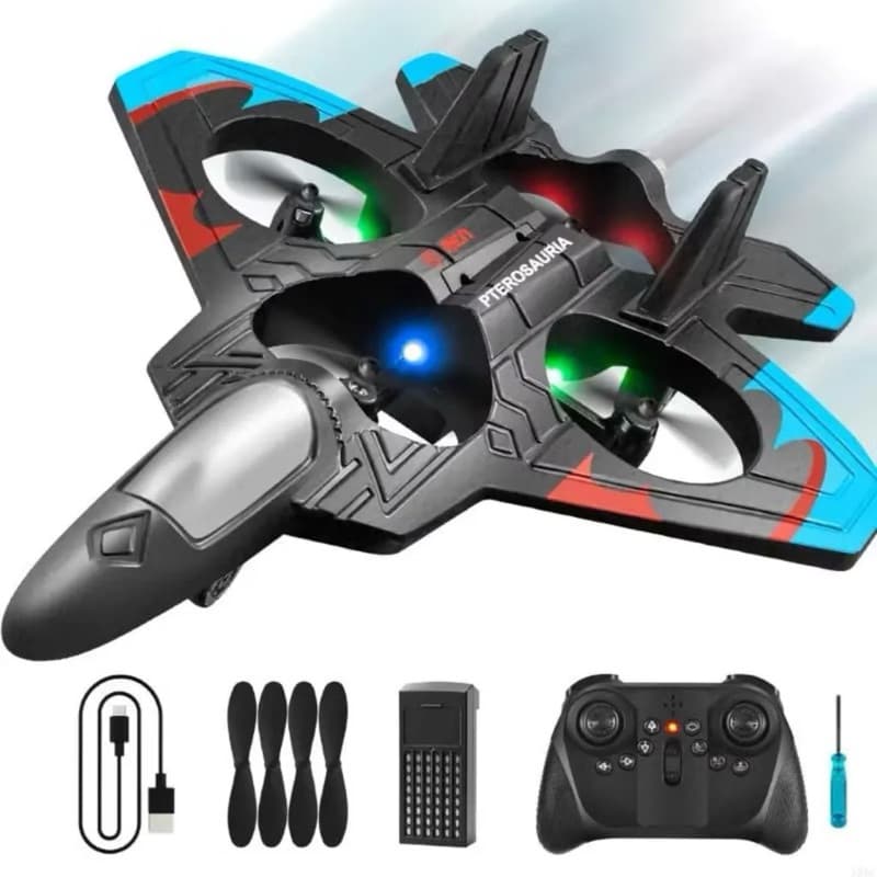 Jato de Controle Remoto Drone Combate Jato 2.4ghz 4 Motores - Drone Jato de Brinquedo Avião de controle Remoto
