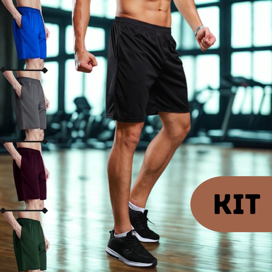Short Masculino Esportivo Academia Corrida Treino Secagem Rápida Leve Confortável