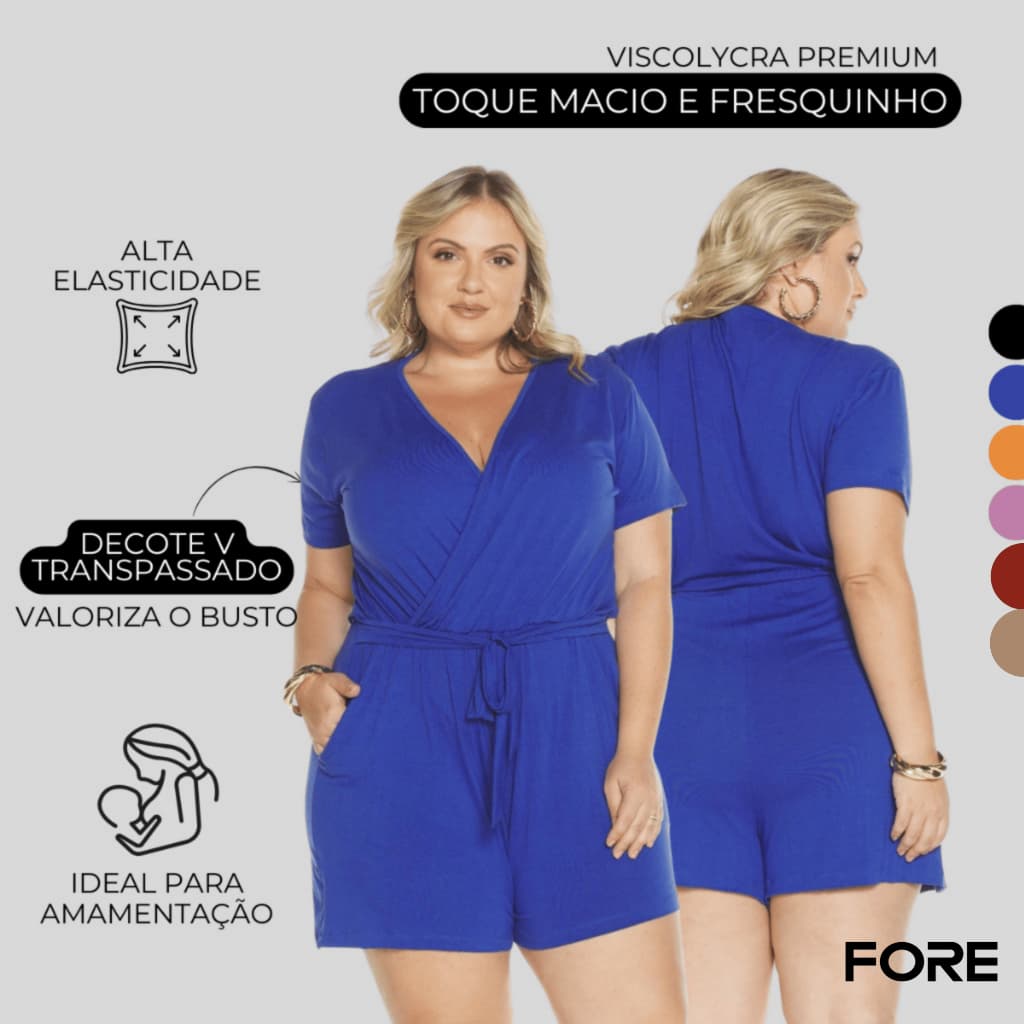 MACAQUINHO FEMININO PLUS COM TRANSPASSE 070076-A