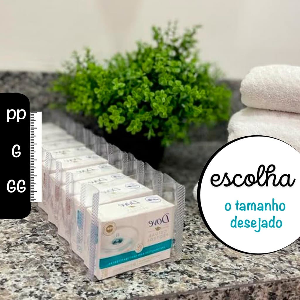 Colmeia Organizadora de Gaveta Clean Transparente PP, G, GG para Gavetas e Closet