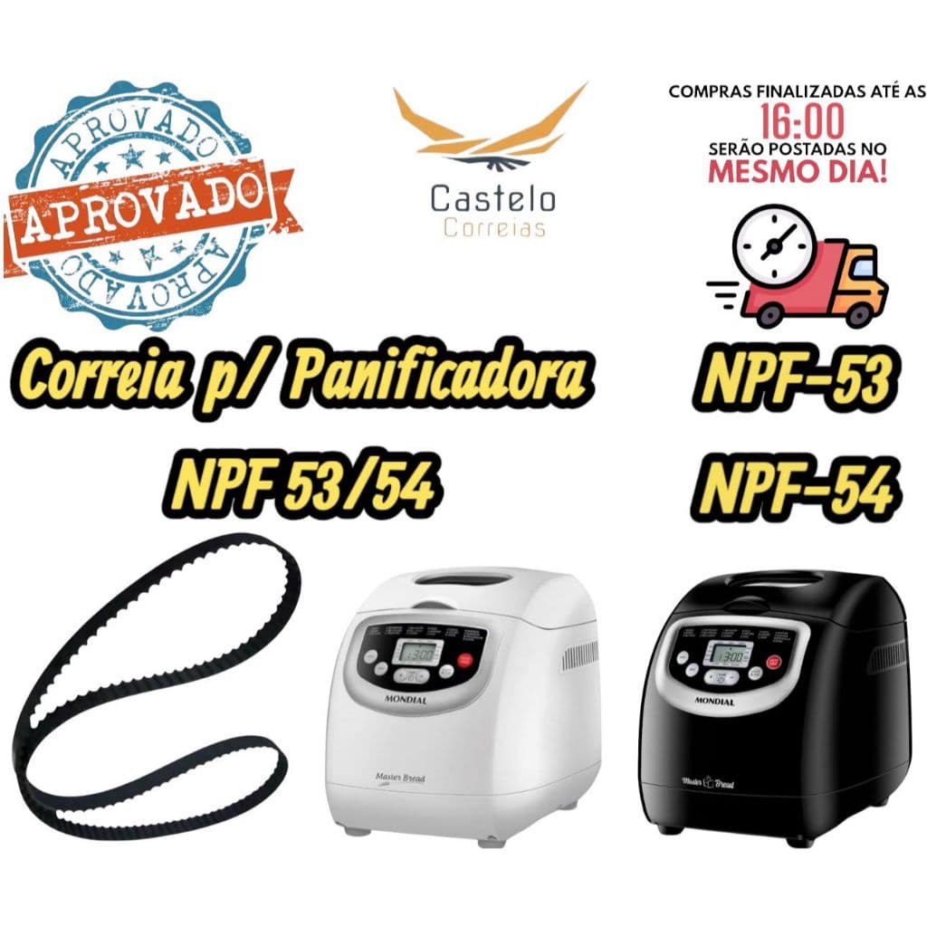 Correia p/ panificadora NPf53 / NPf 54