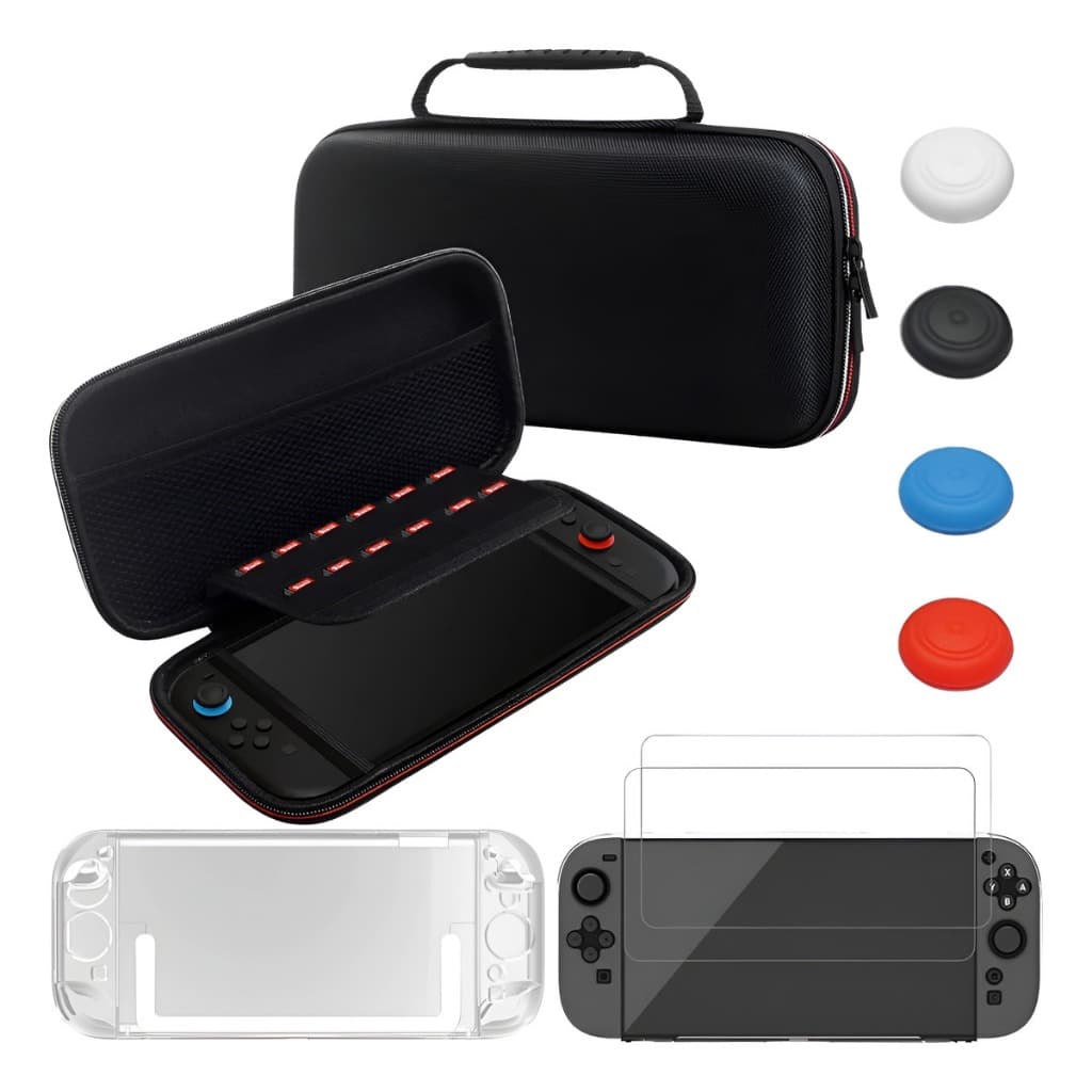 Kit Para Nintendo Switch 2 Case + Acrilico + Película + Grip