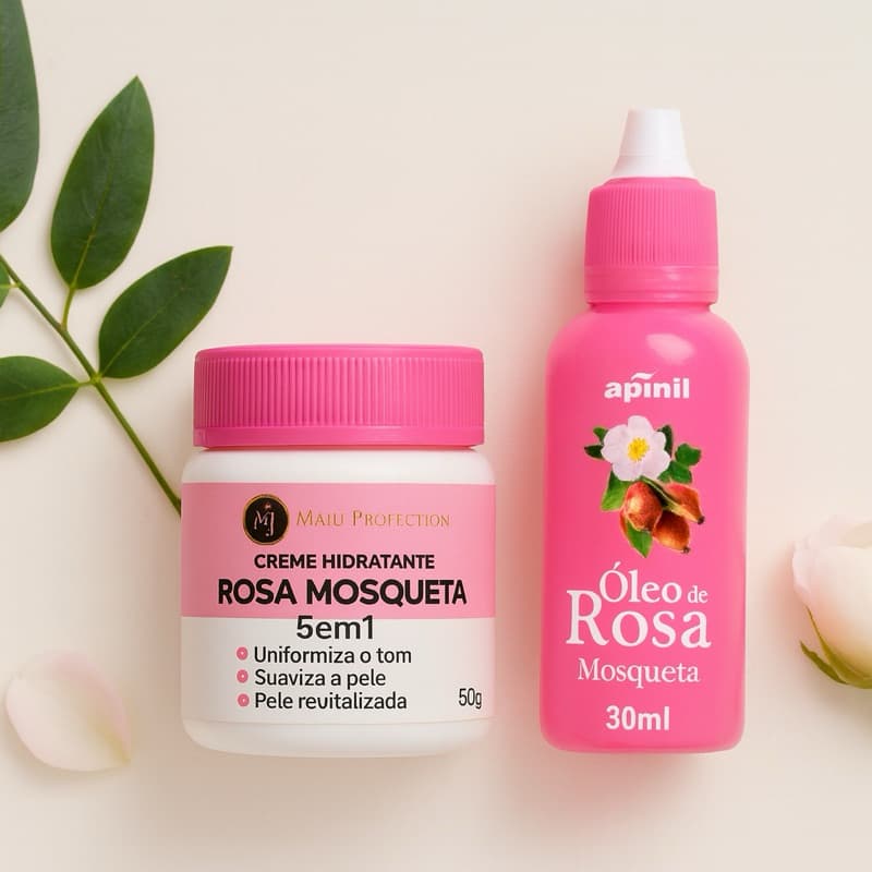 Kit Clareador Rosa Mosqueta – Redução de Manchas e Tom Uniforme