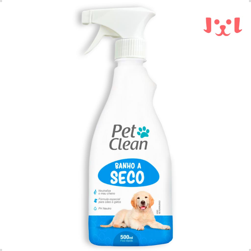 Banho a Seco Líquido Spray Sem Enxágue para Cachorro e Gato Pet Clean - 500 ml