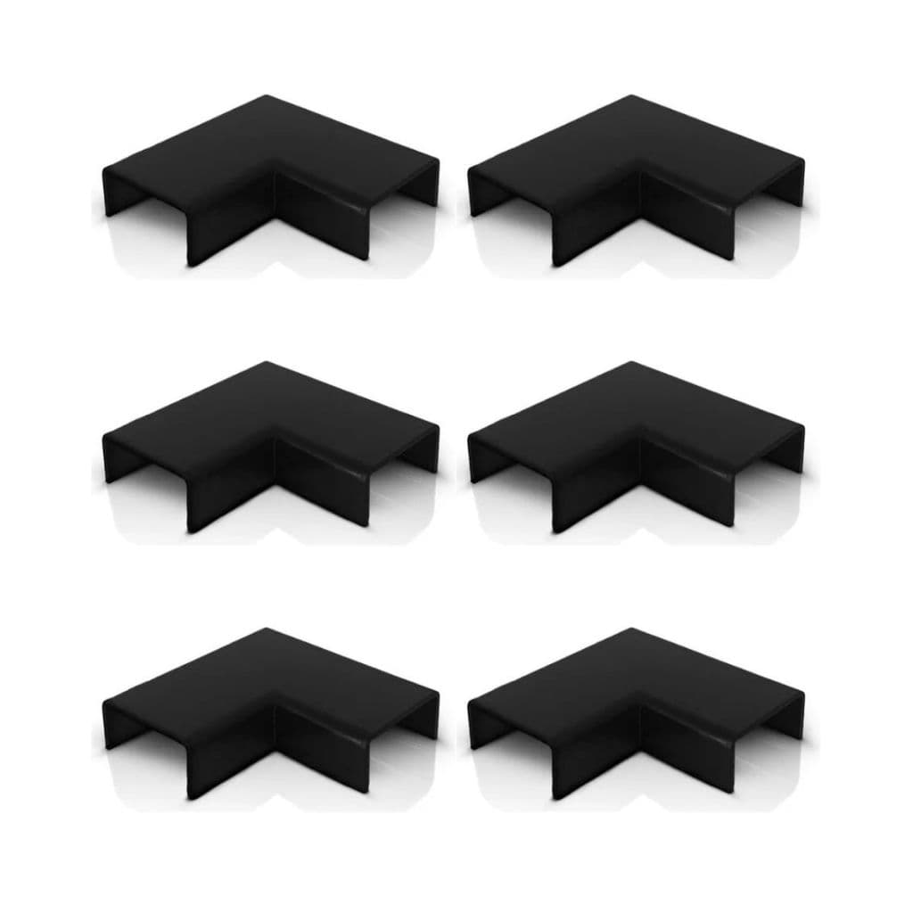 Kit 6 Conexão Cotovelo 90° Preto 20x10