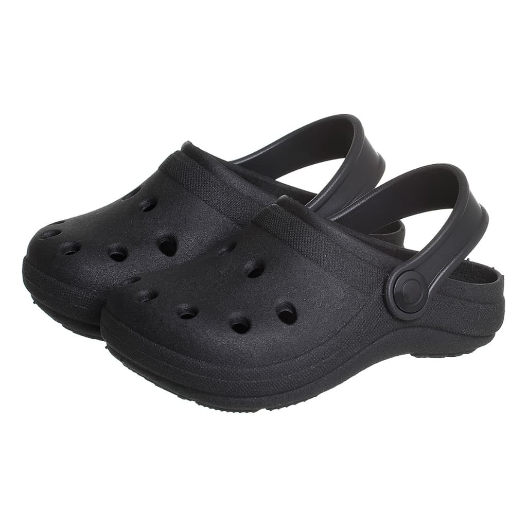 Babucha Infantil unisex Leve Confortável Liso Antiderrapante Preto