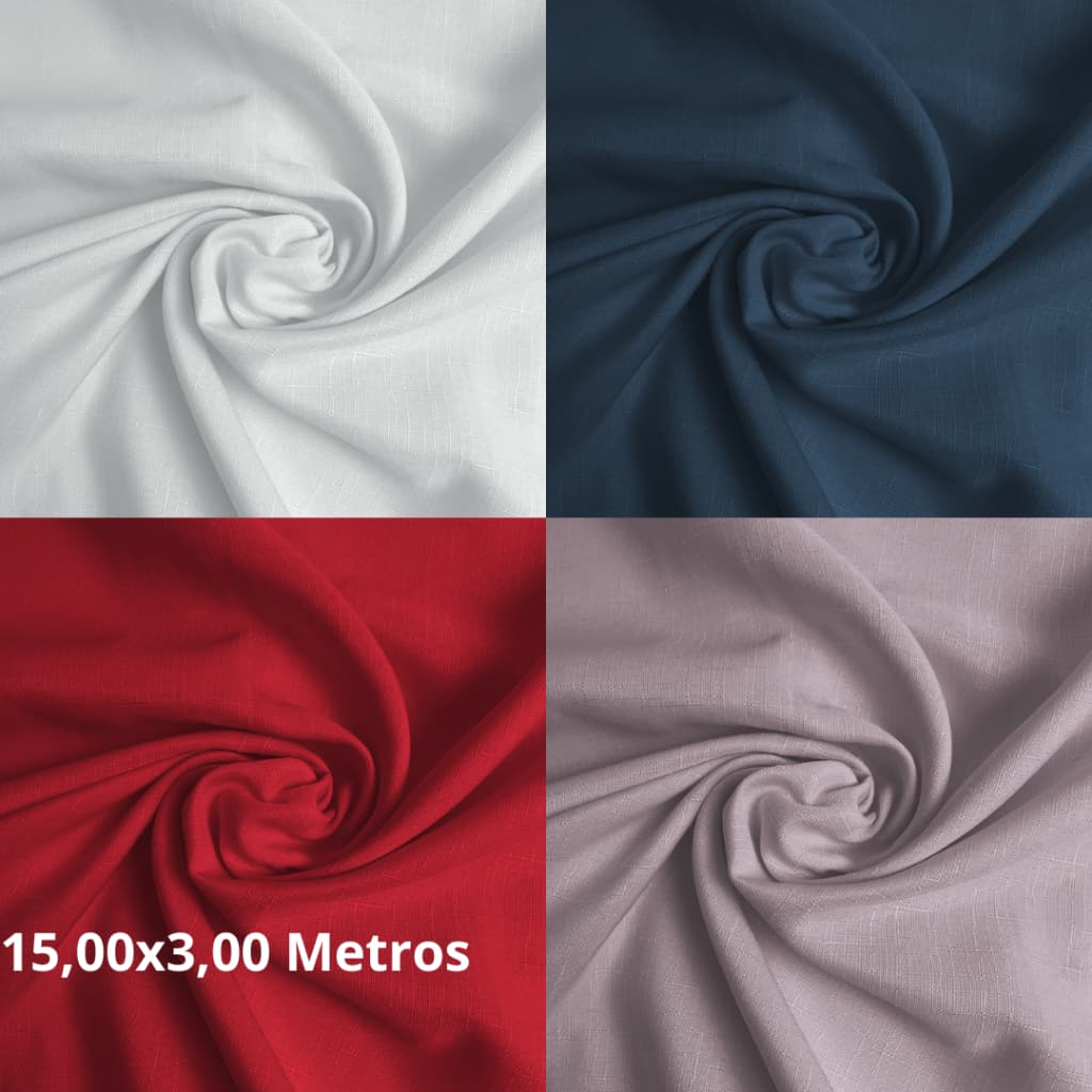 Tecido Oxford Linho Slub Para Cortinas Decoracao 15,00x3,00m