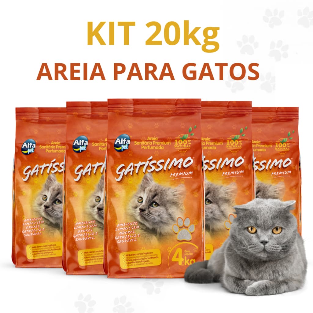 Kit Até 5 Areia Sanitaria Higienica Perfumada Premium Para Gatos Gatissimo