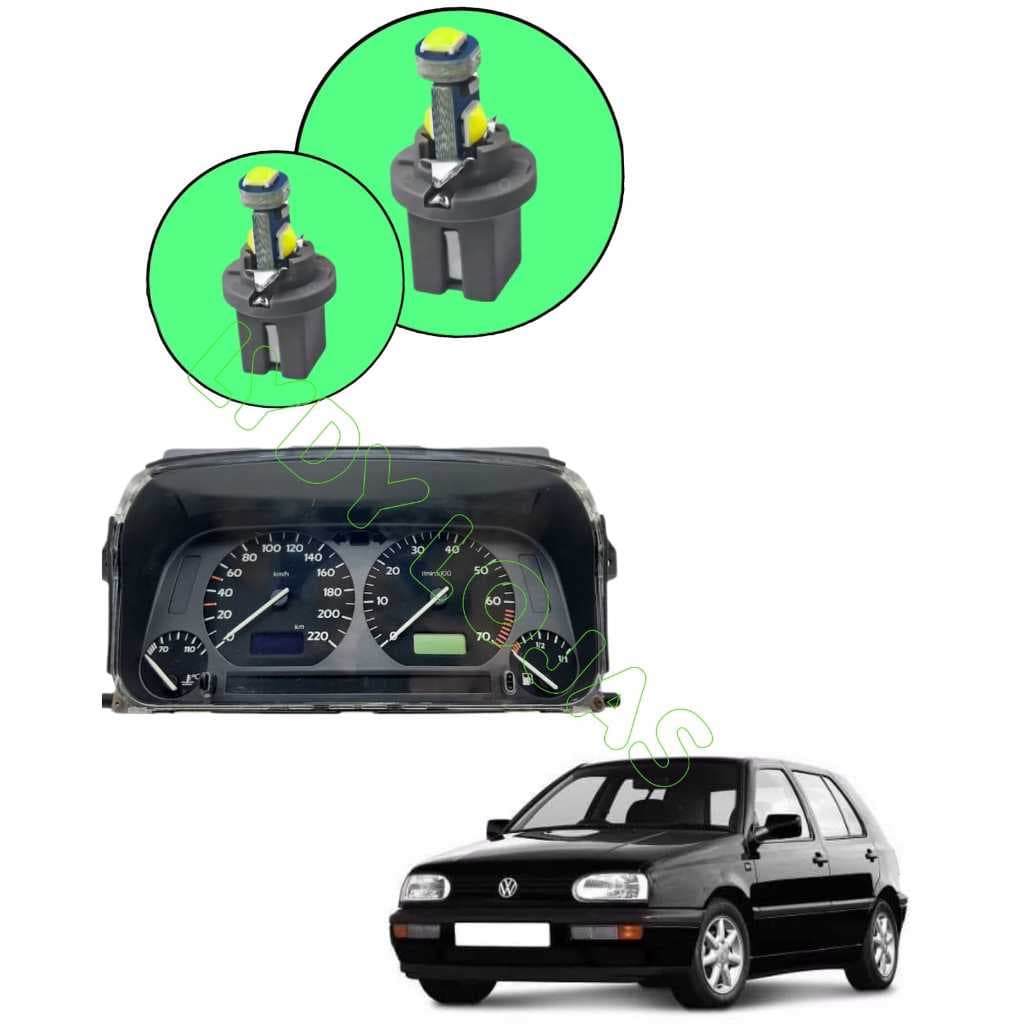 LÂMPADA LED T5 PAINEL VW GOLF MK3 VERDE/BRANCO/AZUL PREMIUM