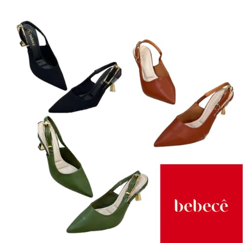 Sapato Feminino Scarpin Salto Fino Slingback Bebece