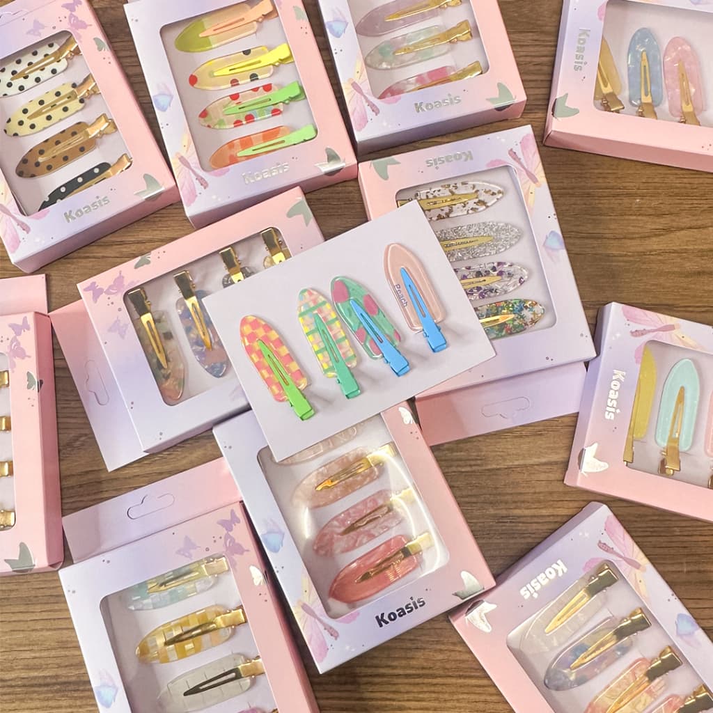 Kit4 Presilha de cabelo Brilhante Duckbill Clips Coreano Sem Marca Acessórios Femininos de Moda