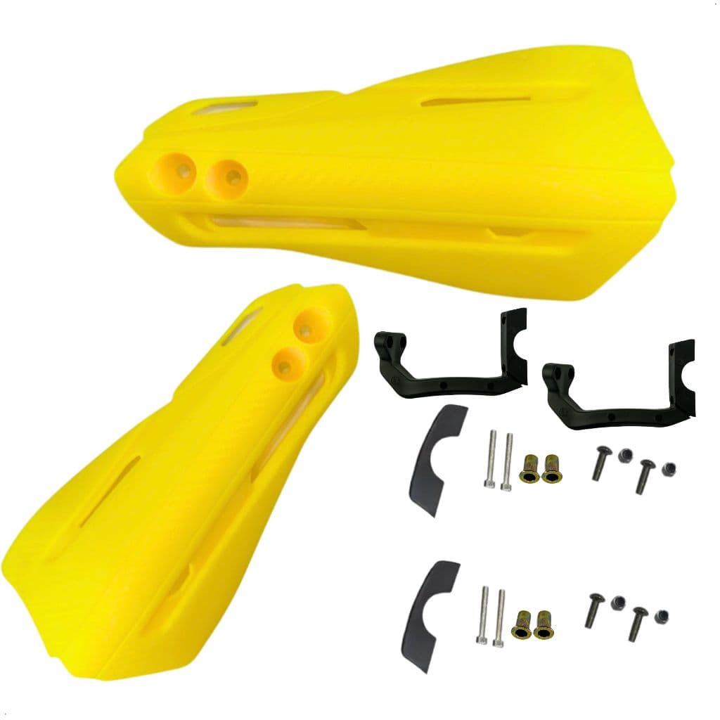 Kit Protetor Mão Modelo Rx Moto Amarelo Manopla Punho Nylon Universal Guidão 22mm