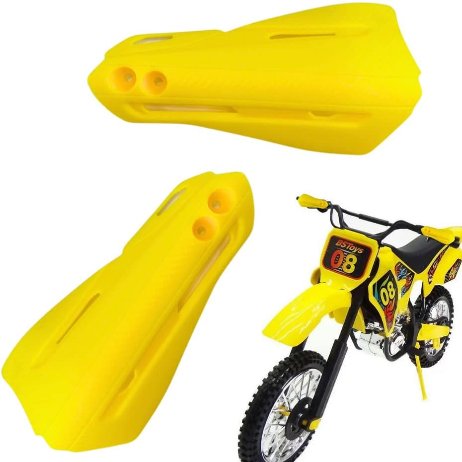 Kit Protetor Mão Modelo Rx Moto Amarelo Manopla Punho Nylon Universal Guidão 22mm