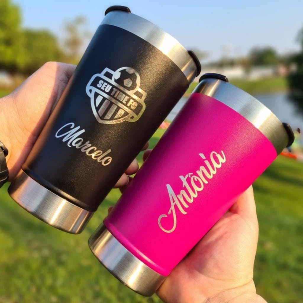 Copo Termico Personalizado com Nome, Garrafa Termica de Time, Caneca com Logo