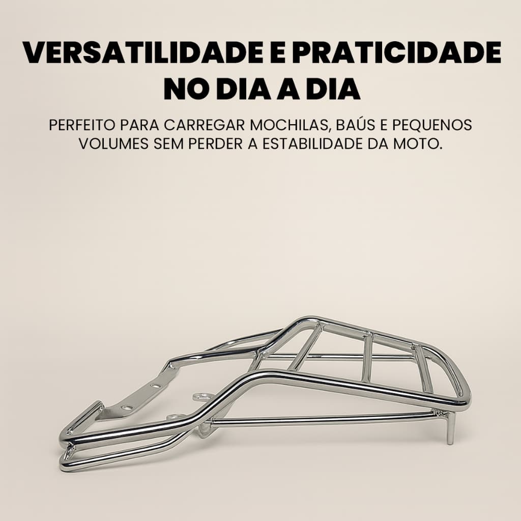 Suporte Bagageiro Churrasqueira Preto  Compativel Moto Fan 125/150 2009 a 2013