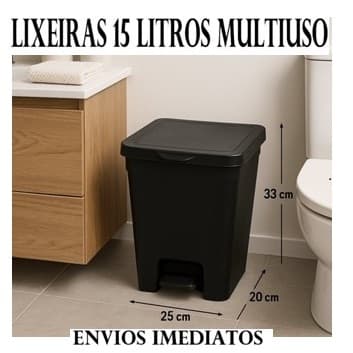 Lixeira 15 Litros Com Pedal Resistente promoção oferta