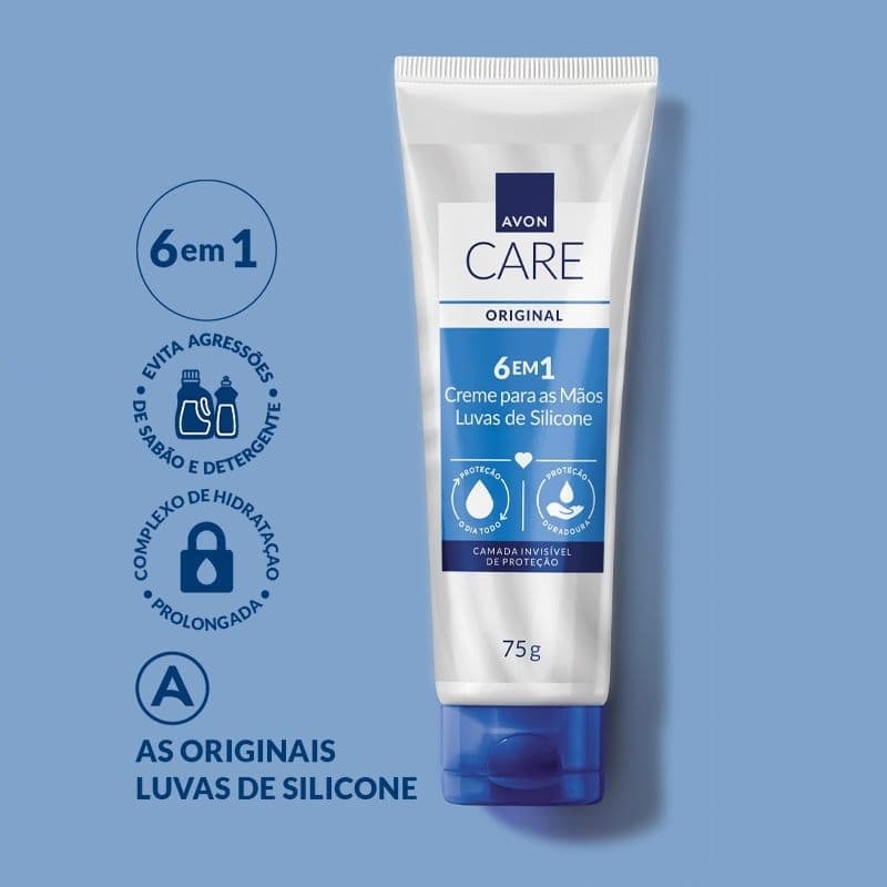 Luvas de Silicone Creme Protetor para as Mãos Avon Care Novas Fragrâncias 75g