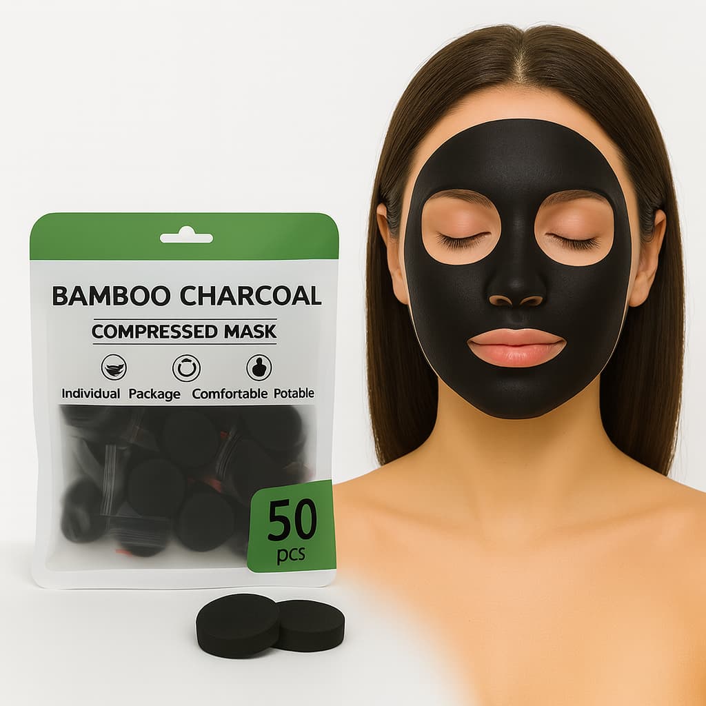 Kit com 200 Máscaras Pretas Desidratadas de Carvão Ativado – Ideal para Skincare e Estética Facial