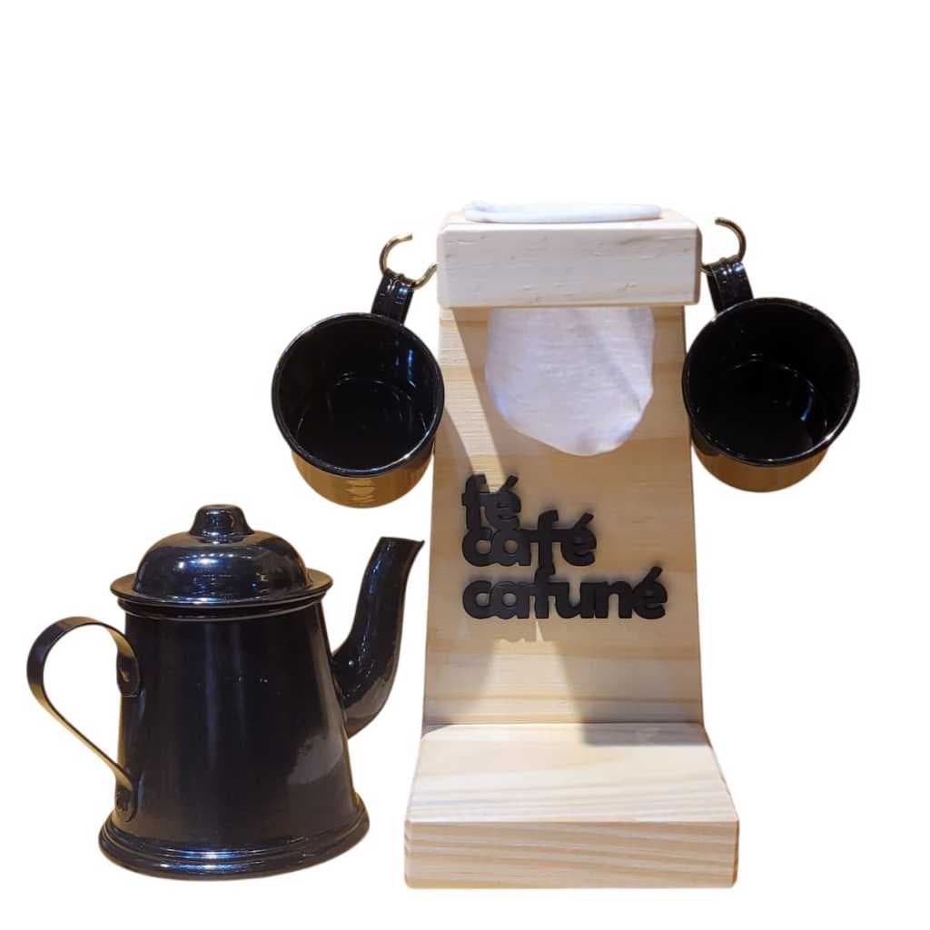 Café Gourmet Mini Bule Alumínio 180ml Suporte C Coador