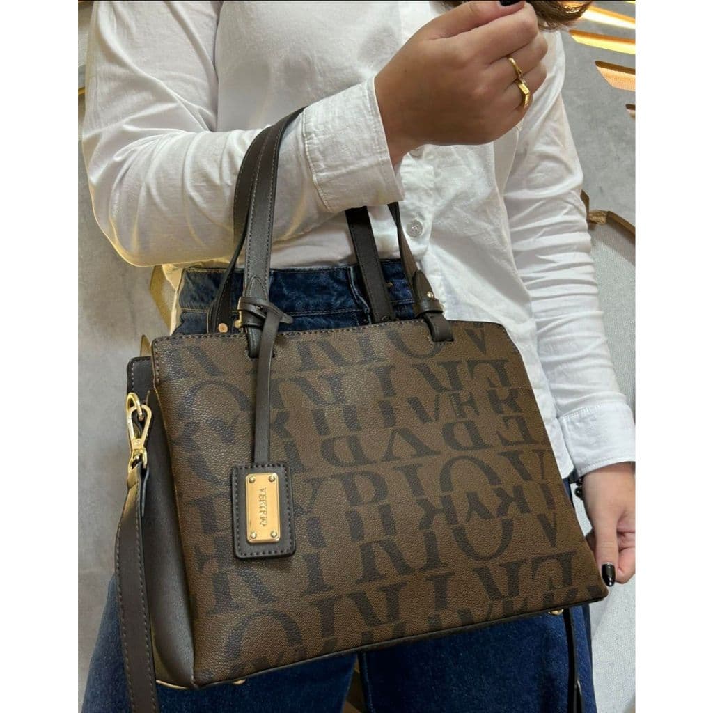 Bolsa Feminina Veryrio Estampa Holograma Média Alça de Mão e Transversal Elegante Casual Dia Dia Reforçada