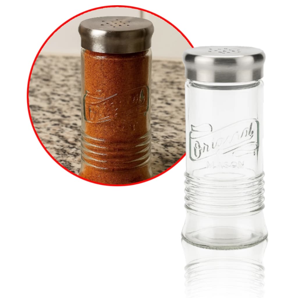 Porta Condimentos Pote Vidro Para Temperos 150ml Tampa Inox Cozinha Organizador