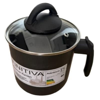 Leiteira Tampa de Vidro Antiaderente Teflon 2 Litros Jolly cor Cinza