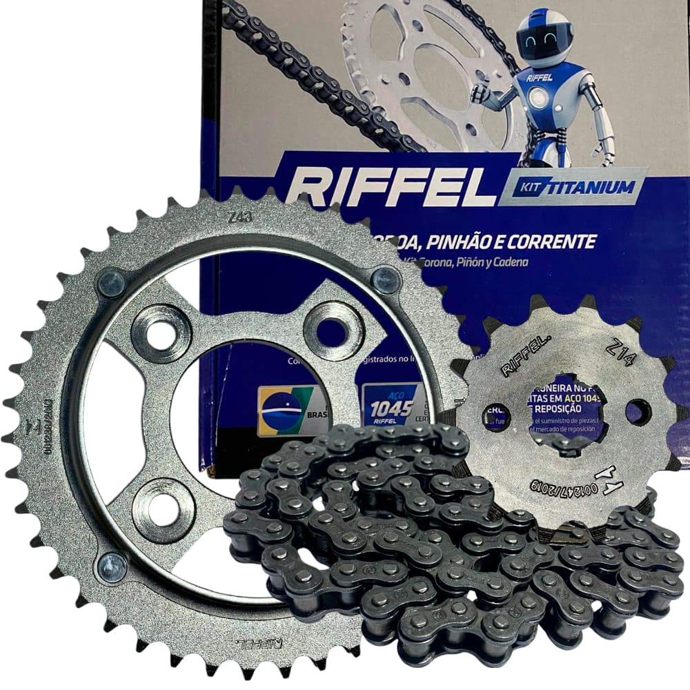 Kit Relação Transmissão Honda Cg Fan 125 Ks 2009-2013 Riffel