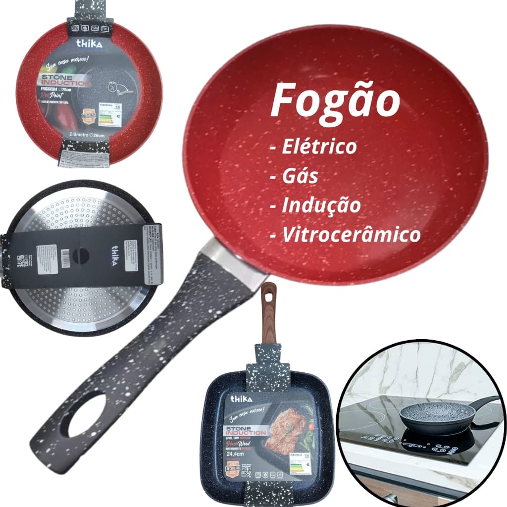 Frigideira Antiaderente Fogão Elétrico Gás Indução Vitrocerâmico Revestimento Especial