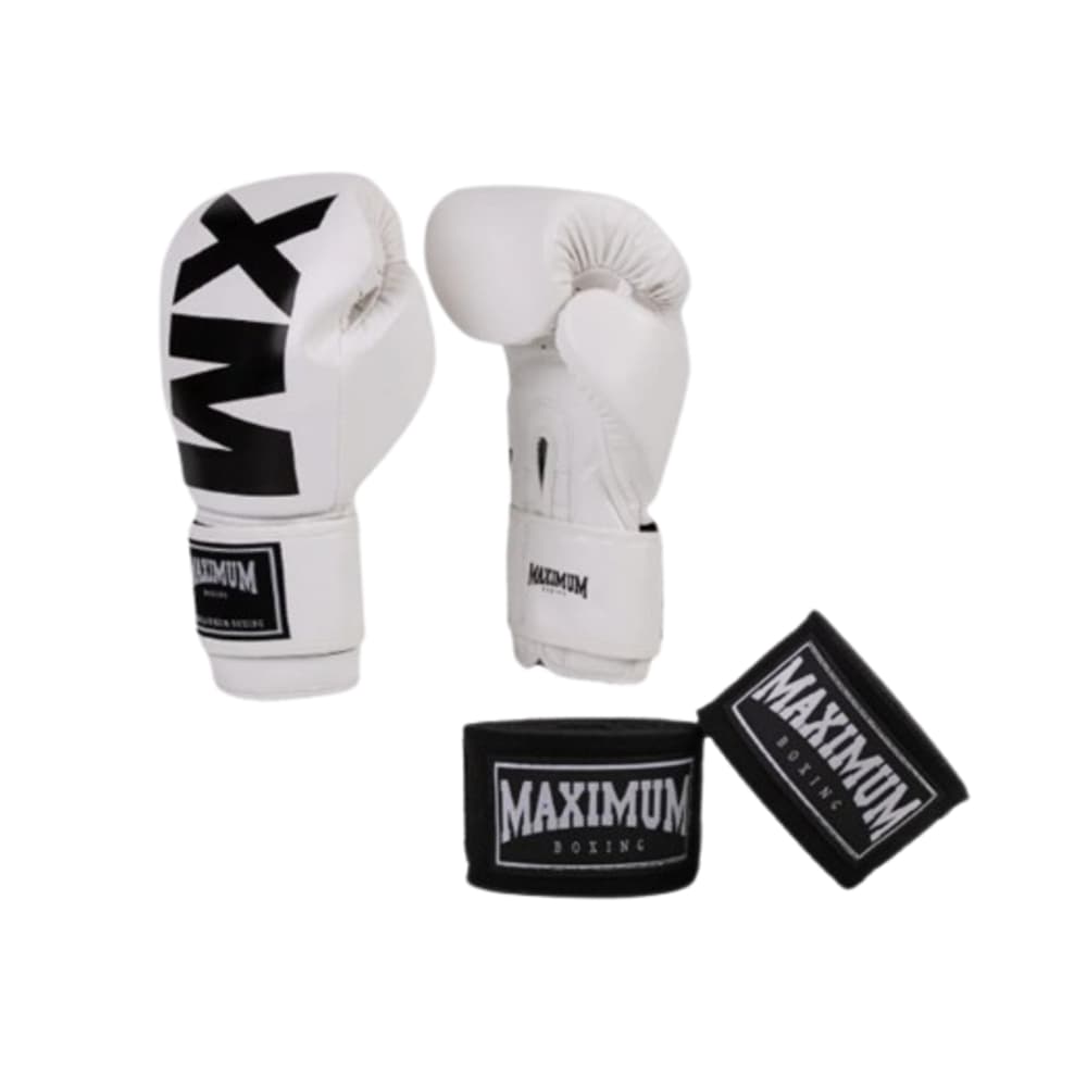 Luva Iniciante para Muay Thai e Boxe Linha MXM Inverse + Bandagem de 3 ou 5 Metros - Marca Maximum