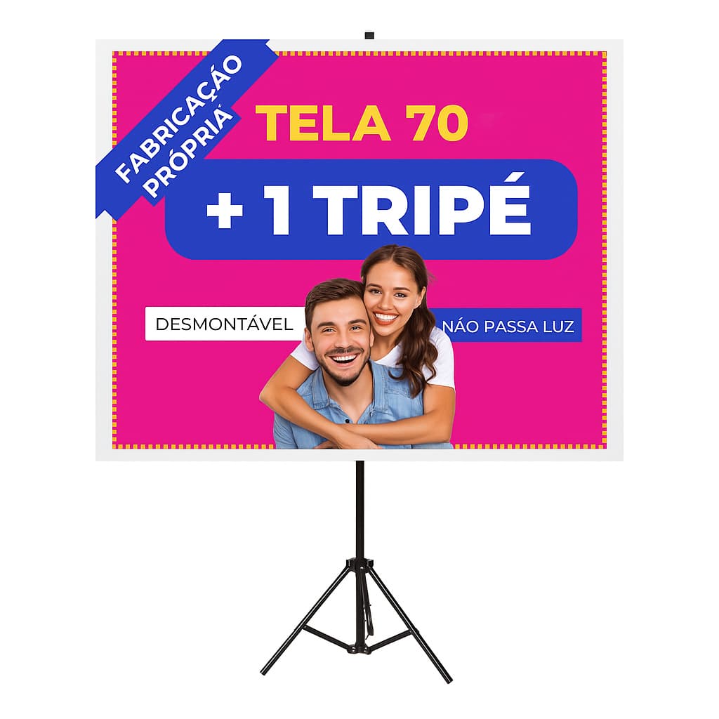 TELA PARA PROJETOR + TRIPÉ - 70' POLEGADAS DESMONTÁVEL