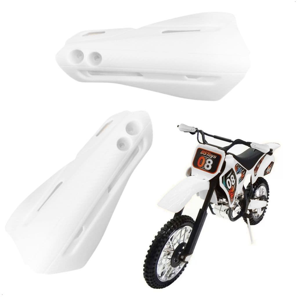 Kit Com 2 Protetor Mão Rx Moto Branco Manopla Punho Nylon Tipo Fibra Carbono