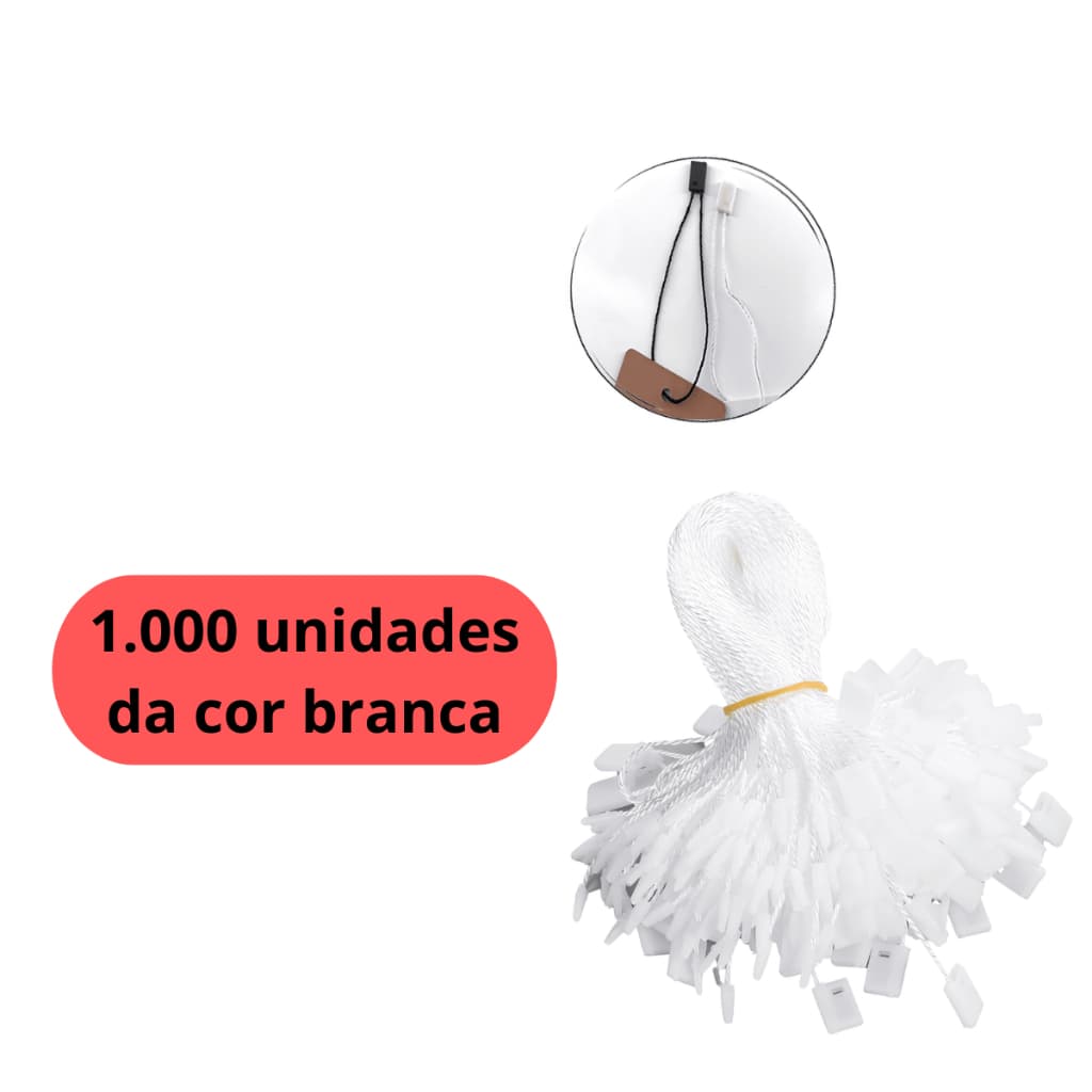 Lacre Autenticidade Segurança Para Etiquetas Tag P/ Roupa Tecidos Roupas 1.000 unidades Branco Artesanato Pin