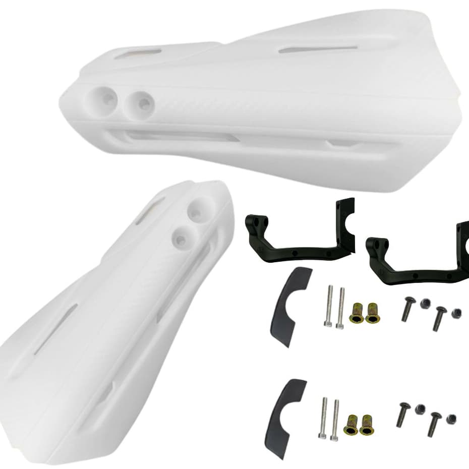 Protetor Mão Modelo Rx Moto Branco Manopla Punho Nylon Kit Com 2 Universal Guidão 22mm