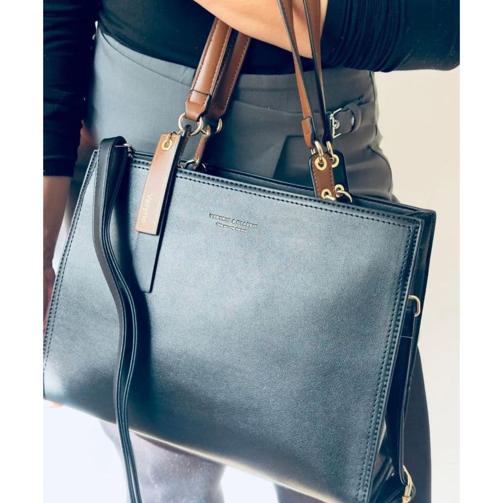 Bolsa Feminina Veryrio Couro de Luxo Espaçosa Alça de Ombro e Transversal Casual Dia Dia