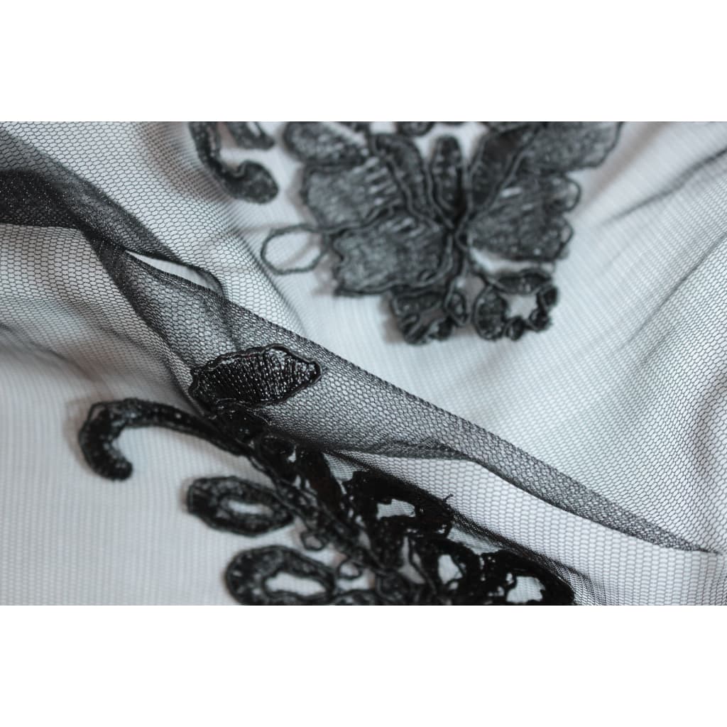 Tecido Tule Bordado Proença I 100% Poliamida - Ideal p/ Moda Festa Elegante Sofisticado Floral Sobreposições Vestidos