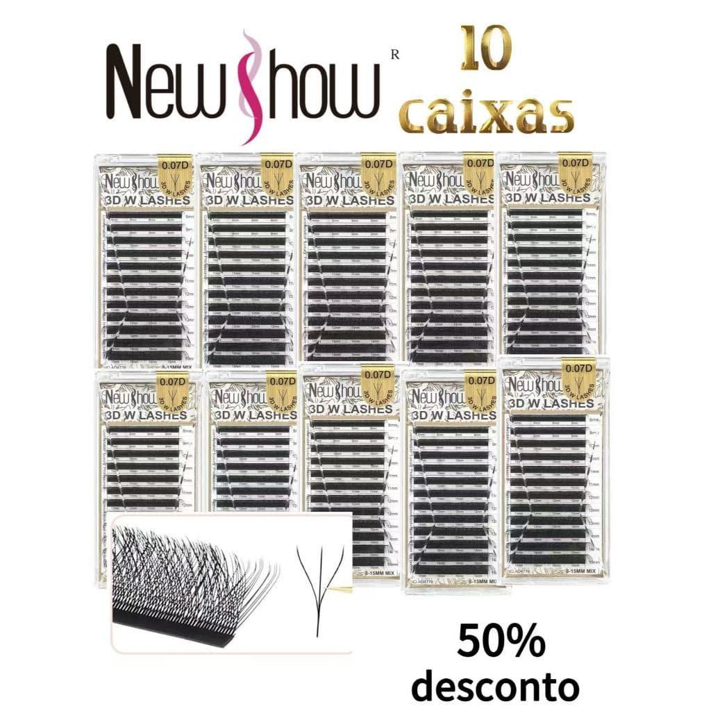 10 Caixas New Show 3D/4D/5D W Extensão De Cílios Alongamento Preço De Atacado Do Fabricante