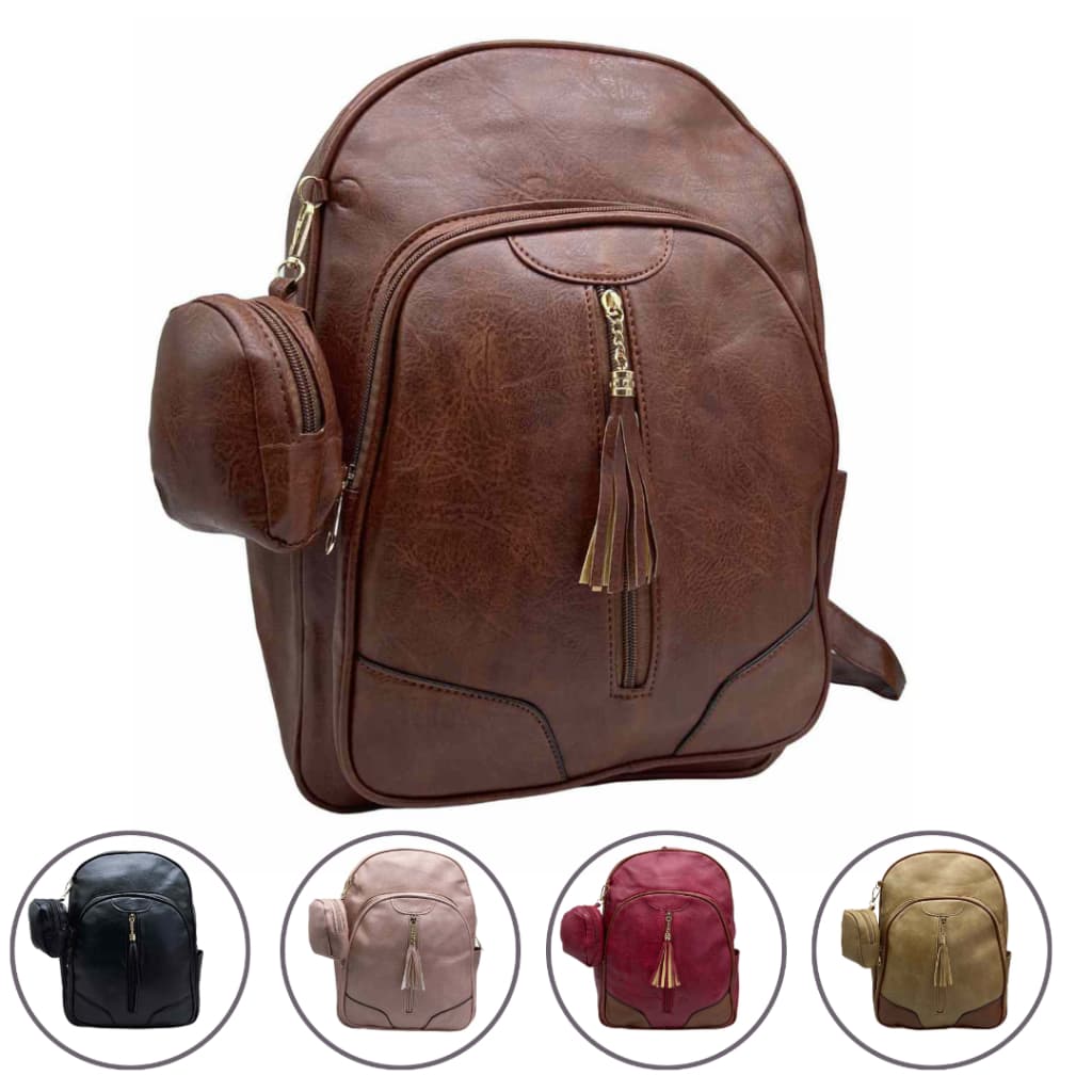 MOCHILA FEMININA SOCIAL ESCOLAR COM PORTA MOEDA COURO SINTÉTICO