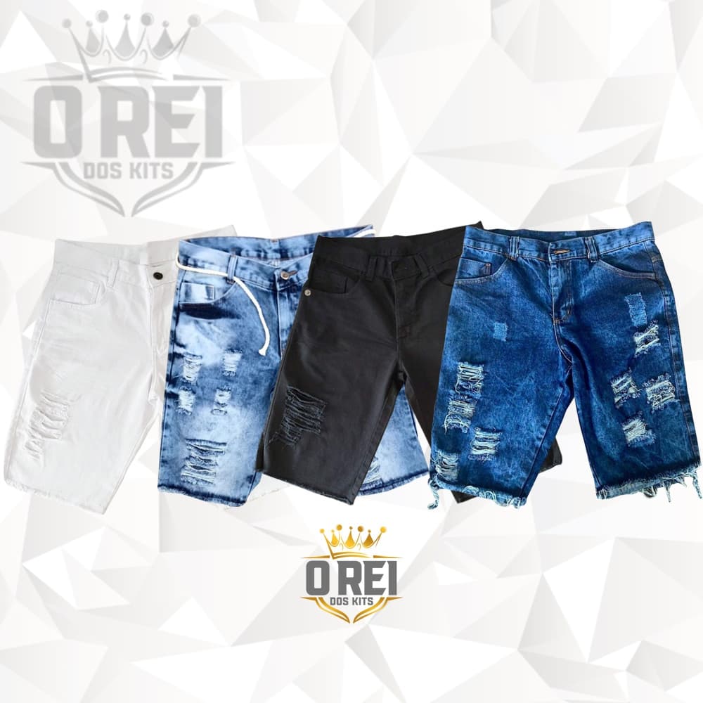Kit 4 Bermuda Jeans Presente Para Homem Shorts Rasgado Short de Alta Qualidade Envio Imediato