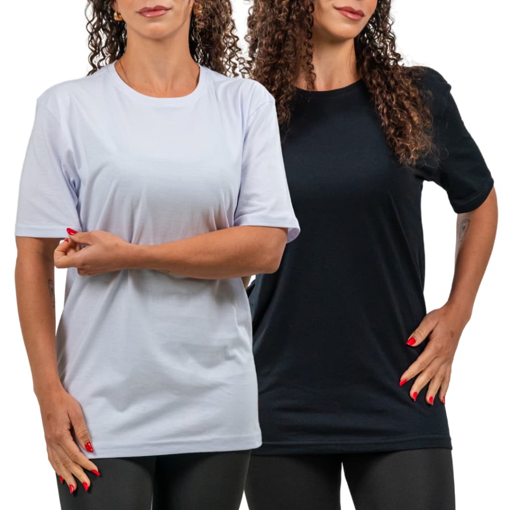 Camiseta Feminina Básica Lisa Malha 100% algodão Slim Fit Sem Estampa para Mulheres