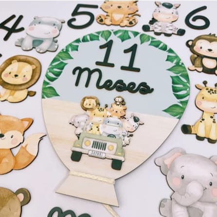 Kit Mesversário Balão - Safari Verde Menino