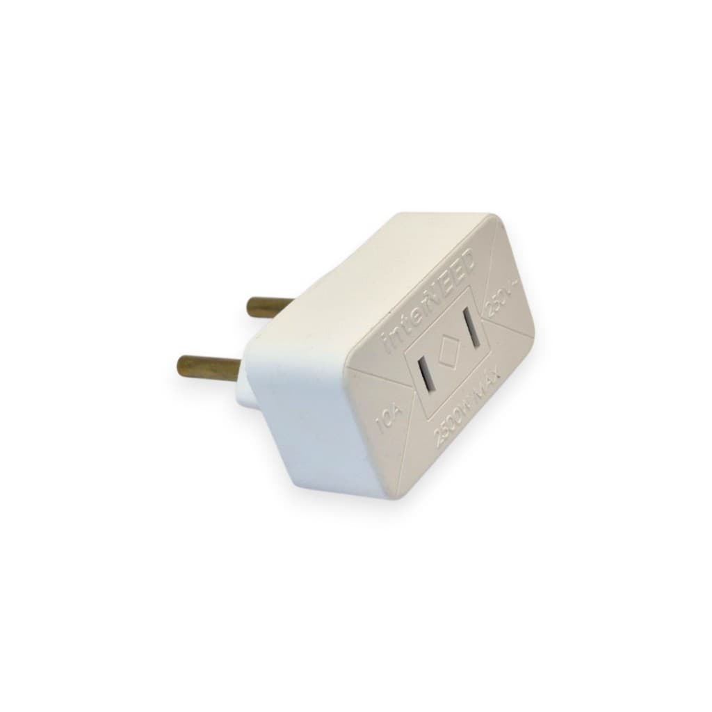Adaptador de Tomada Americana Pino Chato para  Padrão Brasileiro NBR Redondo Bipolar 10A Slim