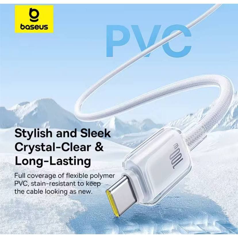 Cabo baseus Crystal carga Rápida 100w Usb-C Usb-C