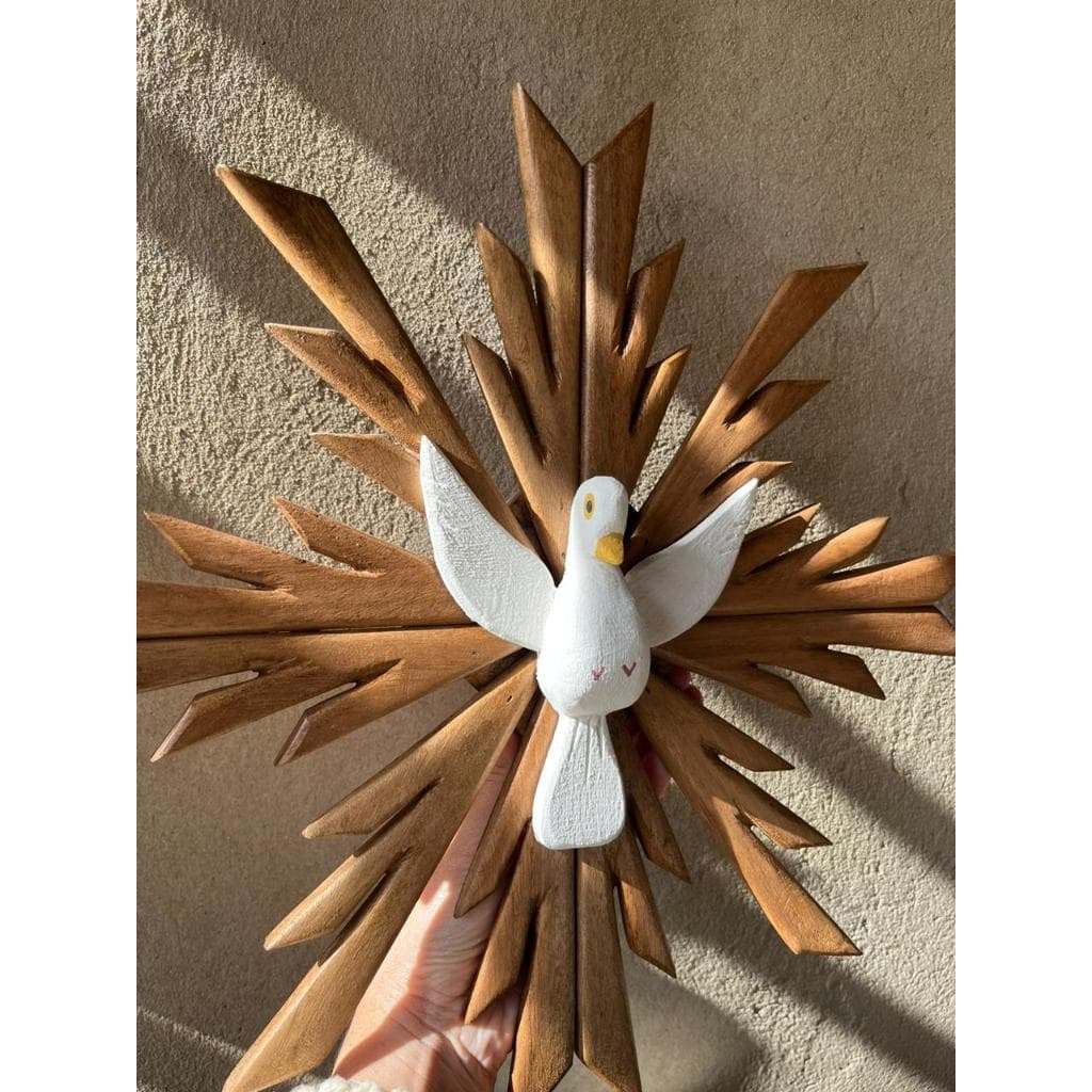 esplendor divino santo em madeira todo artesanal 37cm