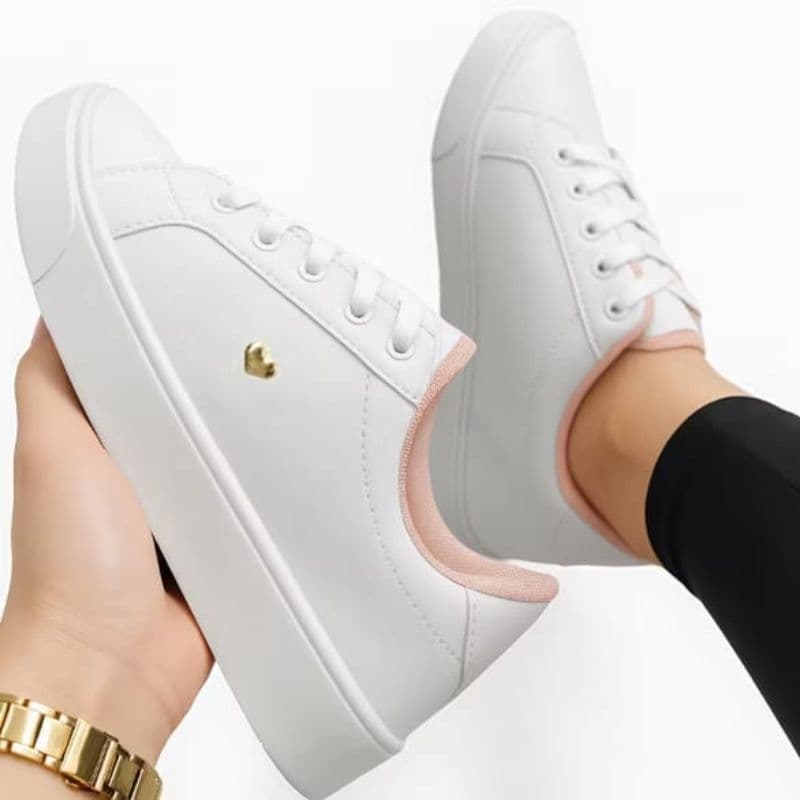 Tênis Branco Feminino Casual Tenis confortàvel Basico