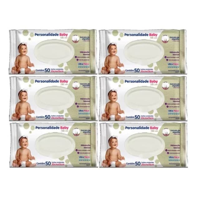 Lenço Umedecido Personalidade Baby  8 Pacotes C/50un
