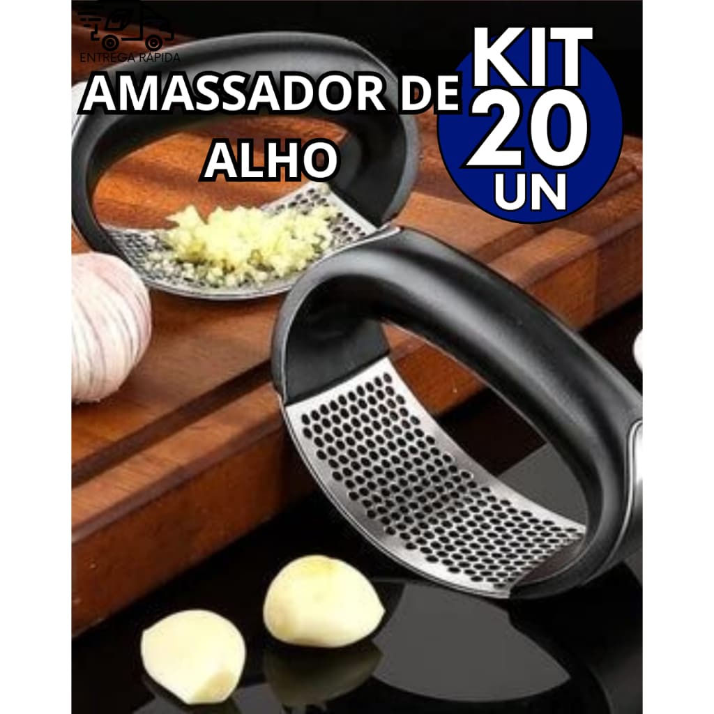 Jogo 20 Amassador de Alho Casa Restaurante Cantina Lanchonete Cozinha